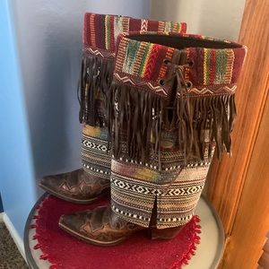 Boot rugs! Multi color, leather fringes (boots not included)